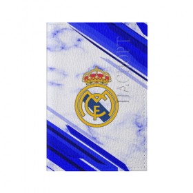 Обложка для паспорта матовая кожа с принтом Real Madrid 2018 в Курске, натуральная матовая кожа | размер 19,3 х 13,7 см; прозрачные пластиковые крепления | Тематика изображения на принте: football | soccer | реал мадрид