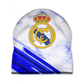 Шапка 3D с принтом Real Madrid 2018 в Курске, 100% полиэстер | универсальный размер, печать по всей поверхности изделия | football | soccer | реал мадрид