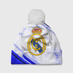 Шапка 3D c помпоном с принтом Real Madrid 2018 в Курске, 100% полиэстер | универсальный размер, печать по всей поверхности изделия | Тематика изображения на принте: football | soccer | реал мадрид