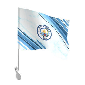 Флаг для автомобиля с принтом Manchester city в Курске, 100% полиэстер | Размер: 30*21 см | Тематика изображения на принте: football | soccer | манчестер