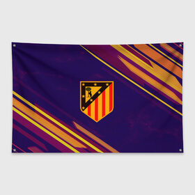 Флаг-баннер с принтом Atletico Madrid в Курске, 100% полиэстер | размер 67 х 109 см, плотность ткани — 95 г/м2; по краям флага есть четыре люверса для крепления | атлетико мадрид | эмблема