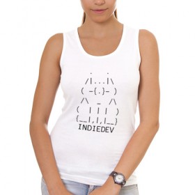 Женская майка хлопок с принтом Indiedev cat text в Курске, 95% хлопок, 5% эластан |  | artalasky | cat | gamedev | gamer | indie | label | pixel | pixelart | retro | арталаски | инди | кот | пиксели | пиксельарт | ретро