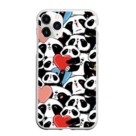 Чехол для iPhone 11 Pro матовый с принтом Пандяшки в Курске, Силикон |  | baby | cute | fun | gift | happy | heart | panda | paw | smile | белый | красный | лапа | малыш | милый | мягкий | нежный | няшный | панда | подарок | радость | розовый | сердце | счастье | сюрприз | улыбка | черный