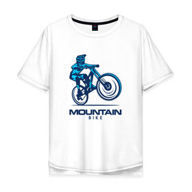 Мужская футболка хлопок Oversize с принтом Велосипед в Курске, 100% хлопок | свободный крой, круглый ворот, “спинка” длиннее передней части | downhill | байк | велосипед | велоспорт | горный | горы | спорт