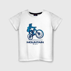 Детская футболка хлопок с принтом Велосипед в Курске, 100% хлопок | круглый вырез горловины, полуприлегающий силуэт, длина до линии бедер | downhill | байк | велосипед | велоспорт | горный | горы | спорт