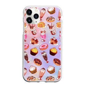 Чехол для iPhone 11 Pro матовый с принтом Очень Сладкий Паттерн в Курске, Силикон |  | блины | вкусняшка | еда | кекс | клубника | коктейль | мороженое | панкейк | пончик | сладости