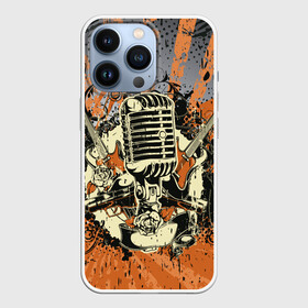 Чехол для iPhone 13 Pro с принтом Microphone в Курске,  |  | Тематика изображения на принте: art | grunge | guitar | line | microphone | pattern | абстракция | арт | гитара | гранж | линии | микрофон | узор