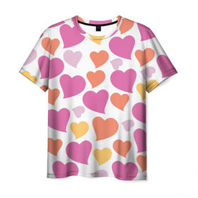 Мужская футболка 3D с принтом Hearts в Курске, 100% полиэфир | прямой крой, круглый вырез горловины, длина до линии бедер | boy | girl | happy | kiss | love | ангел | гламур | губы | девушка | жена | лето | любовь | муж | парень | позитив | поцелуй | радость | свадьба | семья | сердечко | сердце | счастье