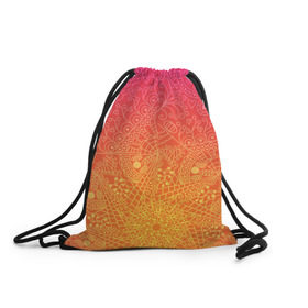Рюкзак-мешок 3D с принтом Солнечные мандалы в Курске, 100% полиэстер | плотность ткани — 200 г/м2, размер — 35 х 45 см; лямки — толстые шнурки, застежка на шнуровке, без карманов и подкладки | 