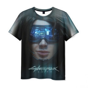 Мужская футболка 3D с принтом Cyberpunk 2077 в Курске, 100% полиэфир | прямой крой, круглый вырез горловины, длина до линии бедер | cd projekt red | cyber | cyberpunk | cyberpunk 2077 | e3 | ps4 | rpg | v | xbox | будущее | девушка | игра | кибер | киберпанк | киберпанк 2077 | маска | от создателей ведьмака | очки | рпг