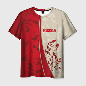 Мужская футболка 3D с принтом Russia в Курске, 100% полиэфир | прямой крой, круглый вырез горловины, длина до линии бедер | rus | russia | team | мира | российская | россия | рф | сборная | федерация | футбол | чемпионат