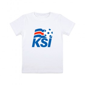 Детская футболка хлопок с принтом KSI ICELAND SPORT в Курске, 100% хлопок | круглый вырез горловины, полуприлегающий силуэт, длина до линии бедер | Тематика изображения на принте: 
