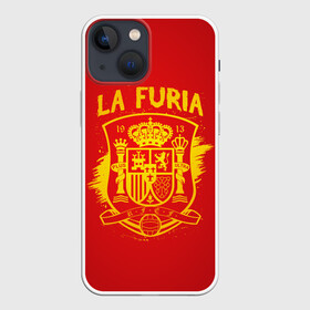 Чехол для iPhone 13 mini с принтом Сборная Испании в Курске,  |  | la furia | lafuria | roja | spain | team | диего | иньеста | испания | коста | красная | сильва | форма | фурия | чемпионат мира. футбол