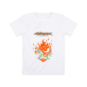 Детская футболка хлопок с принтом CYBERPUNK 2077 SAMURAI в Курске, 100% хлопок | круглый вырез горловины, полуприлегающий силуэт, длина до линии бедер | Тематика изображения на принте: 