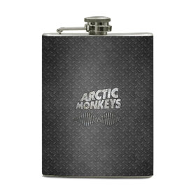 Фляга с принтом Arctic Monkeys в Курске, металлический корпус | емкость 0,22 л, размер 125 х 94 мм. Виниловая наклейка запечатывается полностью | 