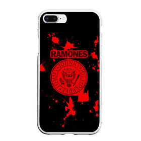 Чехол для iPhone 7Plus/8 Plus матовый с принтом Ramones в Курске, Силикон | Область печати: задняя сторона чехла, без боковых панелей | ramones | джонни | джоуи | ди ди томми | рамон | рамонес | рамоун | рамоунз | рамоунс | рок группа