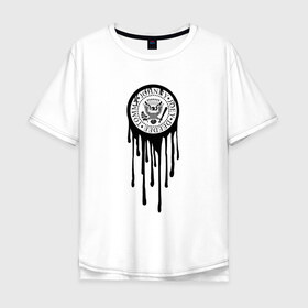 Мужская футболка хлопок Oversize с принтом Ramones в Курске, 100% хлопок | свободный крой, круглый ворот, “спинка” длиннее передней части | 