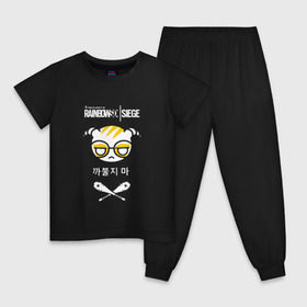 Детская пижама хлопок с принтом Rainbow Six | Siege (Dokkaebi) в Курске, 100% хлопок |  брюки и футболка прямого кроя, без карманов, на брюках мягкая резинка на поясе и по низу штанин
 | Тематика изображения на принте: 