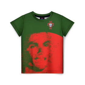 Детская футболка 3D с принтом Ronaldo Portugal Exclusive в Курске, 100% гипоаллергенный полиэфир | прямой крой, круглый вырез горловины, длина до линии бедер, чуть спущенное плечо, ткань немного тянется | Тематика изображения на принте: 