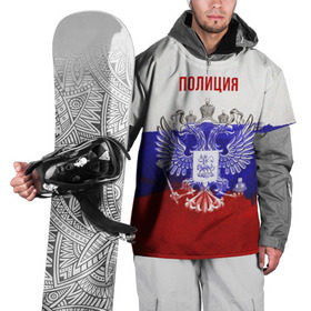 Накидка на куртку 3D с принтом Полиция Российский флаг в Курске, 100% полиэстер |  | 