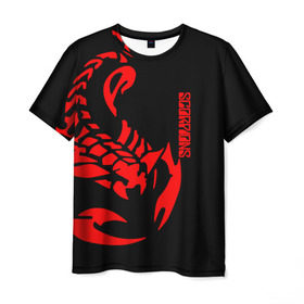 Мужская футболка 3D с принтом Scorpions в Курске, 100% полиэфир | прямой крой, круглый вырез горловины, длина до линии бедер | Тематика изображения на принте: scorpions | группа | скорпионс | хард | хардрок