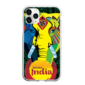 Чехол для iPhone 11 Pro матовый с принтом Мама Индия в Курске, Силикон |  | ганеша | гималаи | индия | йога | кислота | практика | психоделика | слон | ярко