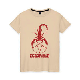 Женская футболка хлопок с принтом Scorpions в Курске, 100% хлопок | прямой крой, круглый вырез горловины, длина до линии бедер, слегка спущенное плечо | scorpions | группа | скорпионс | хард | хардрок