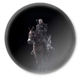 Значок с принтом Ведьмак 3: Дикая Охота в Курске,  металл | круглая форма, металлическая застежка в виде булавки | action | witcher | арбалет | бомбы | геральт | герой | игра | телепортация | цири