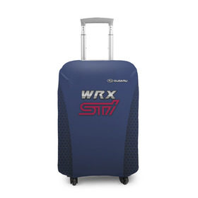 Чехол для чемодана 3D с принтом SUBARU WRX STI в Курске, 86% полиэфир, 14% спандекс | двустороннее нанесение принта, прорези для ручек и колес | impreza | sport car | sti | subaru | wrx | авто | логотип | синяя | субарик | субару