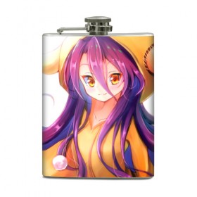 Фляга с принтом No Game No Life в Курске, металлический корпус | емкость 0,22 л, размер 125 х 94 мм. Виниловая наклейка запечатывается полностью | Тематика изображения на принте: anime | manga | no game no life | аниме | без игры жизни нет | манга