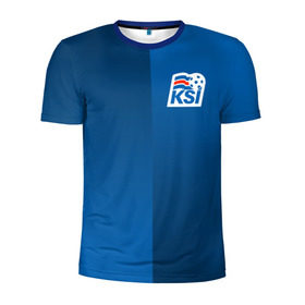 Мужская футболка 3D спортивная с принтом KSI ICELAND SPORT в Курске, 100% полиэстер с улучшенными характеристиками | приталенный силуэт, круглая горловина, широкие плечи, сужается к линии бедра | Тематика изображения на принте: 2019 | fc | football | football club | iceland | ksi | sport | исландия | кси | сборная исландии | спорт | спортивные | униформа | фирменные цвета | фк | футбол | футбольный клуб