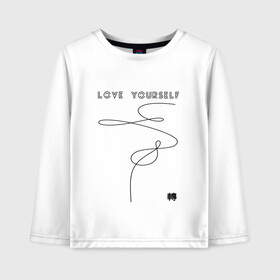 Детский лонгслив хлопок с принтом LOVE YOURSELF _ в Курске, 100% хлопок | круглый вырез горловины, полуприлегающий силуэт, длина до линии бедер | bangtan boys | bts | бантаны | бтс