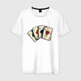 Мужская футболка хлопок с принтом Старые карты в Курске, 100% хлопок | прямой крой, круглый вырез горловины, длина до линии бедер, слегка спущенное плечо. | cards | карты