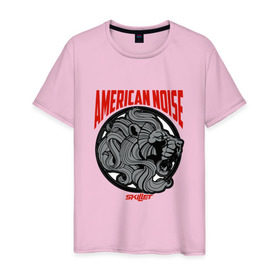 Мужская футболка хлопок с принтом Skillet - American noise в Курске, 100% хлопок | прямой крой, круглый вырез горловины, длина до линии бедер, слегка спущенное плечо. | 