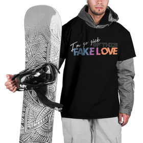 Накидка на куртку 3D с принтом FAKE LOVE в Курске, 100% полиэстер |  | Тематика изображения на принте: bangtan boys | bts | бантаны | бтс