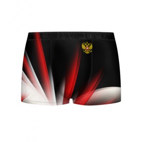 Мужские трусы 3D с принтом Russia sport collection в Курске, 50% хлопок, 50% полиэстер | классическая посадка, на поясе мягкая тканевая резинка | abstraction | grunge | russia | sport | абстракция | герб | краска | русский | символика рф | спорт | спортивный | триколор | униформа | форма | я русский