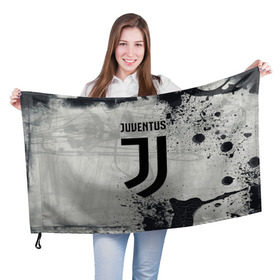Флаг 3D с принтом Juventus New в Курске, 100% полиэстер | плотность ткани — 95 г/м2, размер — 67 х 109 см. Принт наносится с одной стороны | cr7 | juve | juventus | ronaldo | texture | брызги красок | герб италии | гранж | звезда | роналдо | текстура | флаг италии | ювентус