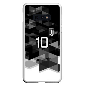 Чехол для Samsung S10E с принтом JUVE 10 DYBALA в Курске, Силикон | Область печати: задняя сторона чехла, без боковых панелей | Тематика изображения на принте: fc | football | football club | juventus | sport | спорт | спортивные | униформа | фирменные цвета | фк | футбол | футбольный клуб | ювентус