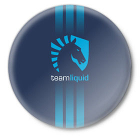 Значок с принтом TEAM LIQUID E-SPORT в Курске,  металл | круглая форма, металлическая застежка в виде булавки | 2019 | blue | cybersport | esport | liquid | logo | pro league | team | team liquid | киберспорт | логотип | тим ликвид | фирменные цвета