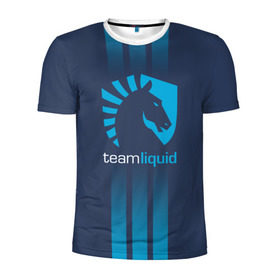 Мужская футболка 3D спортивная с принтом TEAM LIQUID E-SPORT в Курске, 100% полиэстер с улучшенными характеристиками | приталенный силуэт, круглая горловина, широкие плечи, сужается к линии бедра | Тематика изображения на принте: 2019 | blue | cybersport | esport | liquid | logo | pro league | team | team liquid | киберспорт | логотип | тим ликвид | фирменные цвета