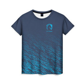 Женская футболка 3D с принтом TEAM LIQUID E-SPORT в Курске, 100% полиэфир ( синтетическое хлопкоподобное полотно) | прямой крой, круглый вырез горловины, длина до линии бедер | 2019 | blue | cybersport | esport | liquid | logo | pro league | team | team liquid | киберспорт | логотип | тим ликвид | фирменные цвета