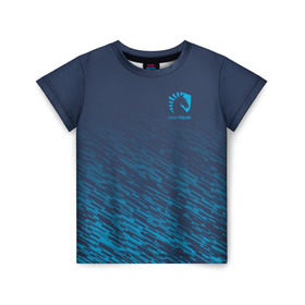 Детская футболка 3D с принтом TEAM LIQUID E-SPORT в Курске, 100% гипоаллергенный полиэфир | прямой крой, круглый вырез горловины, длина до линии бедер, чуть спущенное плечо, ткань немного тянется | 2019 | blue | cybersport | esport | liquid | logo | pro league | team | team liquid | киберспорт | логотип | тим ликвид | фирменные цвета
