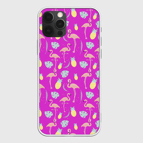 Чехол для iPhone 12 Pro Max с принтом Тропическое наслаждения в Курске, Силикон |  | Тематика изображения на принте: африка | крылья | мода | прикольные | природа | птица | розовый | фламинго | цвет | яркие
