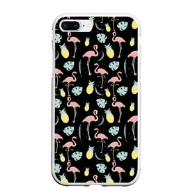 Чехол для iPhone 7Plus/8 Plus матовый с принтом Розовый фламинго в Курске, Силикон | Область печати: задняя сторона чехла, без боковых панелей | африка | крылья | мода | прикольные | природа | птица | розовый | фламинго | цвет | яркие