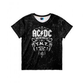 Детская футболка 3D с принтом AC/DC run for your life в Курске, 100% гипоаллергенный полиэфир | прямой крой, круглый вырез горловины, длина до линии бедер, чуть спущенное плечо, ткань немного тянется | ac dc | acdc | acdc ас дс | австралийская | ангус янг | асдс | блюз | группа | крис слэйд | метал | молния | музыка | музыканты | певцы | рок | рок н ролл | стиви янг | хард | хардрок | эксл роуз