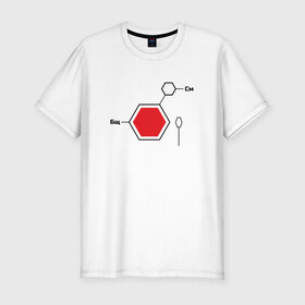 Мужская футболка хлопок Slim с принтом Сметанат борщу в Курске, 92% хлопок, 8% лайкра | приталенный силуэт, круглый вырез ворота, длина до линии бедра, короткий рукав | Тематика изображения на принте: борщ | еда | сметана | формула | химия