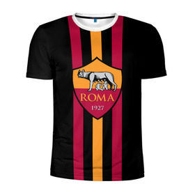 Мужская футболка 3D спортивная с принтом FC Roma Lines в Курске, 100% полиэстер с улучшенными характеристиками | приталенный силуэт, круглая горловина, широкие плечи, сужается к линии бедра | football | italia | logo | roma | sport | италия | лого | спорт | фк | футбол | футбольный клуб | эмблема