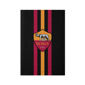 Обложка для паспорта матовая кожа с принтом FC Roma Lines в Курске, натуральная матовая кожа | размер 19,3 х 13,7 см; прозрачные пластиковые крепления | football | italia | logo | roma | sport | италия | лого | спорт | фк | футбол | футбольный клуб | эмблема