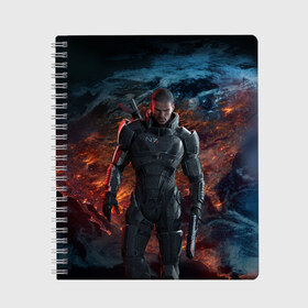 Тетрадь с принтом Mass Effect 3 в Курске, 100% бумага | 48 листов, плотность листов — 60 г/м2, плотность картонной обложки — 250 г/м2. Листы скреплены сбоку удобной пружинной спиралью. Уголки страниц и обложки скругленные. Цвет линий — светло-серый
 | action | edition | rpg | shooter | special | геты | жнецы | инженер | разведчик | солдат | страж | цербер | штурмовик | шутер