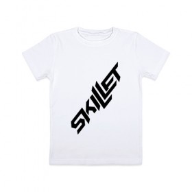 Детская футболка хлопок с принтом Skillet в Курске, 100% хлопок | круглый вырез горловины, полуприлегающий силуэт, длина до линии бедер | 